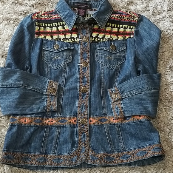 Isabel Hayley embroidered denim jacket size M - Picture 2 of 8